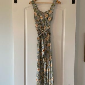 American Eagle Blue Floral Jumpsuit